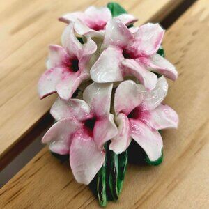 Bone China Flower Brooch